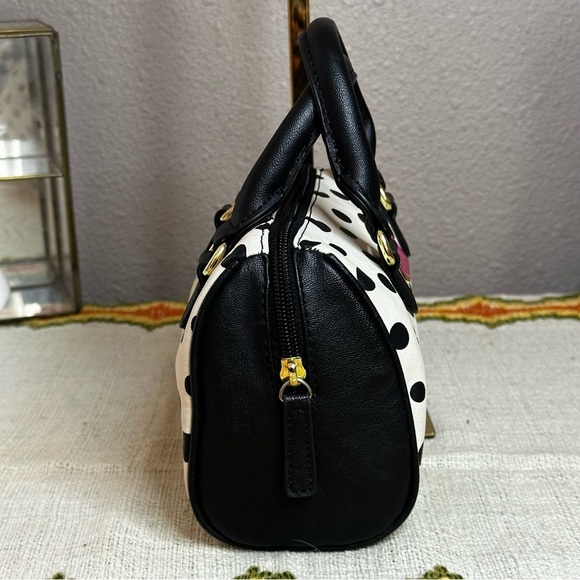 Betsey Johnson Black & White Heart Polka Dot Mini Handbag​ - Picture 5 of 6